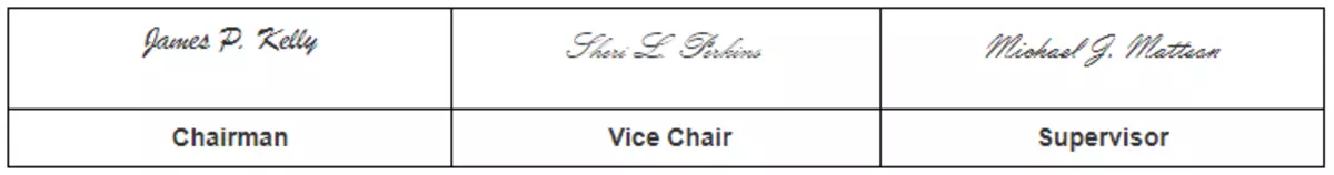 Thornbury Township Board of Supervisors Signatures