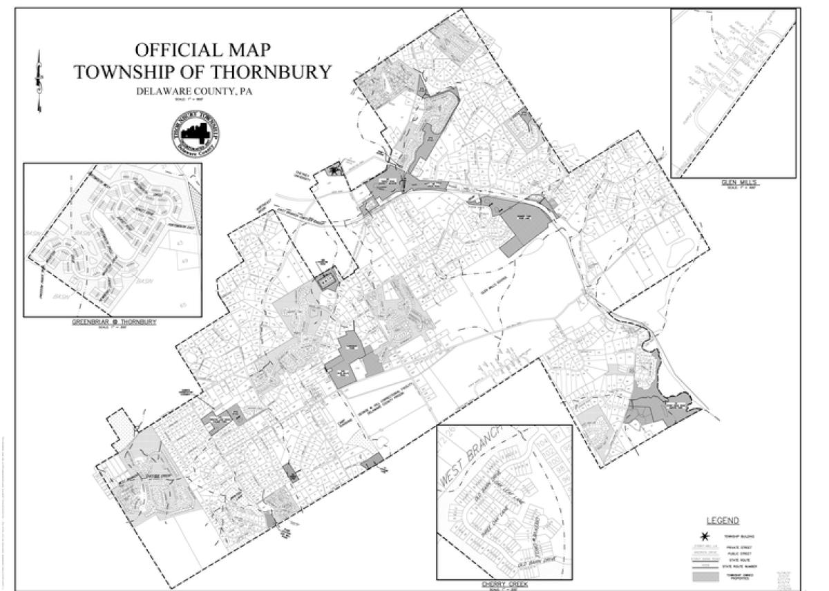 Map of Thornbury Township, Delaware County