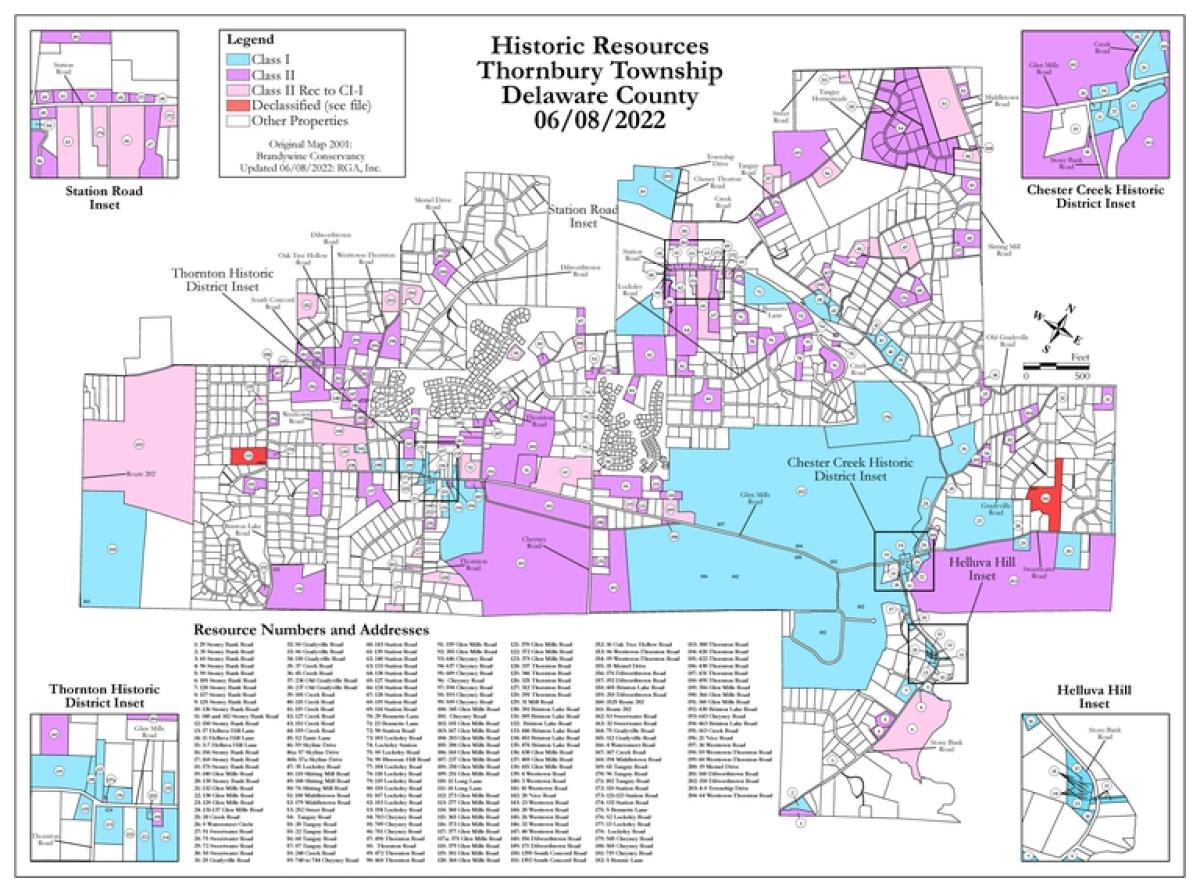 Thornbury Township Historic Resources Map